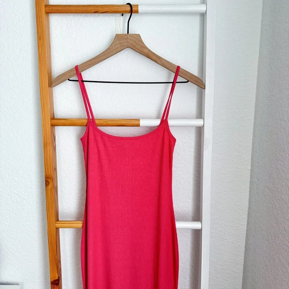 NWOT Reformation Cosmo Knit Dress Snapdragon Pink Ribbed Rib Long Maxi - Picture 6 of 14